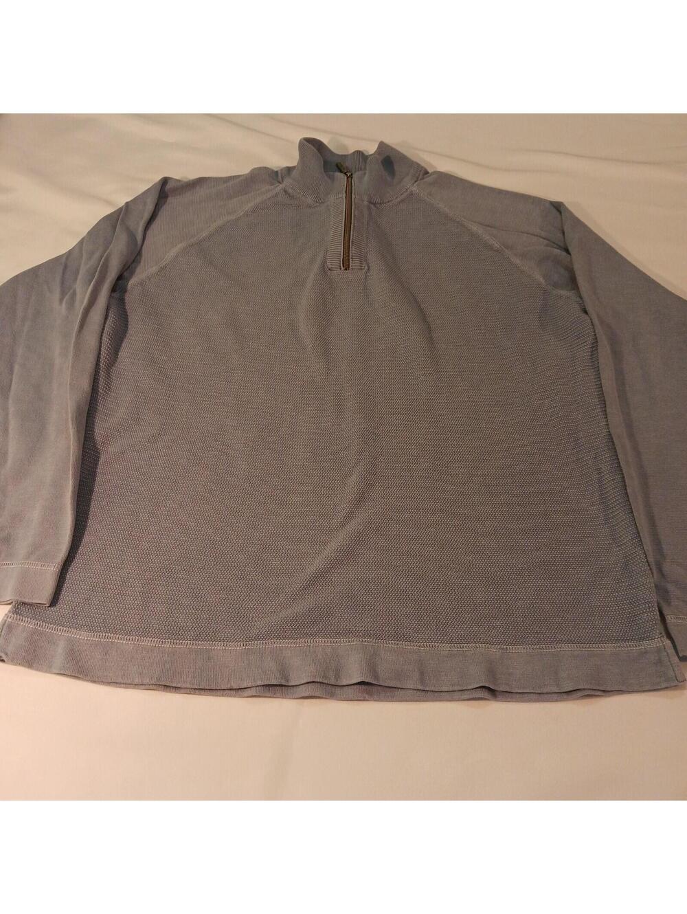 Bob Timberlake Men's Cotton Gray Sweatshirt 1/4 Zip Mock Neck Pullover XL